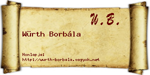 Würth Borbála névjegykártya